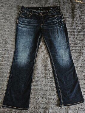 Silver Jeans Suki Mid Slim Bootcut Jeans Size 18 L31